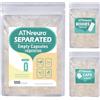 ATNreuro Capsule Vegetali Vuote Taglia 0 Separate (1000 pezzi), Trasparenti, Vegetariano, Compatibile con il Riempimento di Capsule Taglia 0