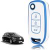 TOOMUME Cover Chiave TPU, Custodia Chiave Adatto per Renault Kangoo 3 Twingo 3 Megane 4 Trafic 4 Clio 5 Captur Dacia Sandero Stepway Duster, Copri Chiavi Guscio Chiave Auto Telecomando - Flip Key