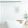 WellColor Tenda da doccia trasparente, 182,9 x 190,5 cm, resistente, in PEVA, con 3 magneti ponderati, trasparente, 100% impermeabile
