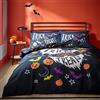 Catherine Lansfield Set copripiumino singolo reversibile con federa, motivo dolcetto o scherzetto di Halloween, colore nero