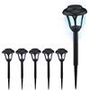 Relaxdays Lampade Solari da Giardino, Set da 6, LED Luce con Paletto per Fissaggio, per Esterni, HxD: 39 x 11 cm, Nero