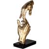Casablanca modernes Design Casablanca - Scultura, statuetta decorativa - Due mani - poliresina - oro/nero - 29 x 13,5 x 8 cm