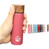 YUEHAI Borraccia in acciaio inox, mini fiaschetta da 150 ml, per caffè, piccola capacità, portatile, da viaggio, borraccia termica (rosa opaco)