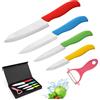 Ballery Set di Coltelli in Ceramica, Professionale Coltelli Ceramica da Cucina Set di Coltelli con Manici in Più Colori Affilato e Leggero Usati per Cucinare Verdure, Frutta e Pane