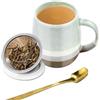VGECEE Tazza Tisana 400ml con Filtro Tazza da tè in Ceramica con il Colino Incorporato Tazza con Coperchio per Macerare Infusore in Acciaio Inox per Foglie di Tè Sfuso Regalo per Gli Amanti del Tè