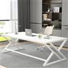 LVB Scrivania lunga per computer, moderna, grande, in legno, per ufficio, ufficio, studio, lavoro, lavoro per due persone, stile rustico, doppia postazione di lavoro per casa, camera da letto,