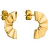 Purelei® Fan Orecchini - Orecchini a lobo in stile ventaglio con zirconia - Acciaio inossidabile 18K placcato oro - 18 x 9,8 mm - Finitura lucida - Oro/Argento/Oro rosa, Normal, Acciaio inossidabile