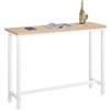 WOLTU Tavolo da Bar Rettangolare Alto Tavolino per Cucina in Metallo Legno 140x40x100 cm