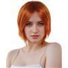 Prettyland Parrucca Media Lunghezza Capelli con frangia frangetta Scalati Lisci rosso arancio C622