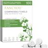 Fancyou Asciugamani Compressi Monouso, Salviette Compresse Addensato, Morbidi Compressed Towels Cotone Salviette Struccanti,Asciugamano Compresso per Viaggio Hotel Salone di Bellezza(100 Pz Verde)