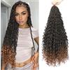 TOOPBIUTI Senegalese Twist Crochet Hair 18 Inch 6 Pack Boho Goddess Island Twist Pre-Looped Crochet Hair with Curly Ends (T30#, 18inch-6pc)