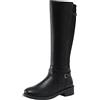 Generico Stivaletti Donna Pelle Curvy Per Polpacci Grossi - Invernali Eleganti Elasticizzati Biker Boots Alti Senza Tacco 35-43 Eu