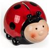 MIJOMA Salvadanaio in ceramica con serratura e chiave, design adorabile per bambini e adulti, ideale come confezione regalo per soldi e per la sicurezza dei fondi (coccinella)