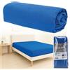 LA SUITE 08 STORE Lenzuolo Con Angoli Matrimoniale, Lenzuola Matrimoniali 180x200 cm 100% Cotone Con Angoli Che Avvolgono Perfettamente Il Materasso Senza Creare Pieghe (Blu)