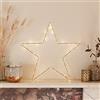 Lights4fun Decorazione di Natale Stella Luminosa di 34cm con 40 LED Bianchi Caldi a Pile per Arredo Interni