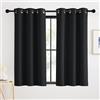 KGORGE Tende Corte per Finestre Oscuranti per Interni Curtains per Piccole Finestre Decorazione Tenda Termica con Anelli Camera da Letto 2 Pezzi L 90 x A 90 CM, Nero