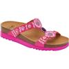 Scholl New Bogota' Wedge Satin con Perline Fucsia 37