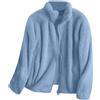 Generic Giacca in pile Teddy da donna con zip intera Plus Size cappotti in pile Sherpa giacche in doppio pile con cerniera giacca cardigan a maniche lunghe giacca leggera calda giacca con colletto alla