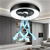 Aigostar Ventilatore da Soffitto Smart con Luce, Compatibile con Alexa, LED 40W, 4400LM, 2700K-6500K Dimmerabile, Plafoniera Ventilatore Soffitto con Telecomando e Gateway, 6 Velocità, φ50CM