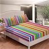 Loussiesd Set di lenzuola a righe arcobaleno, set di biancheria da letto a righe colorate per bambini e donne, multicolore, con angoli, in stile moderno, 3 pezzi, king size