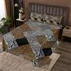 Loussiesd Copriletto trapuntato leopardato nero marrone leopardato copriletto trapuntato per ragazzi ragazze uomini donne grigio bianco zebra giraffa set set di biancheria da letto trapuntato animal260x240cm