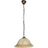 Generico Lampadario a sospensione classico a 1 luce catena ferro battuto e vetro con decoro effetto marmo per sala da pranzo, camera da letto, corridoio, ingresso, soggiorno, salotto, cucina.