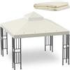 Generic Sumfaller, copertura superiore di ricambio per gazebo, 3,5 x 3,5 m, a doppio livello, copertura superiore per patio, giardino, barbecue, tetto e griglia (beige)