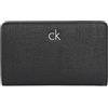Calvin Klein Donna Portafoglio Daily Medium Bifold con Zip, Nero (Ck Black), Taglia Unica
