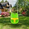 HUOLE Altalena da Giardino 3 in1 per Bambini Seggiolino Altalena Bambini Sedile in Plastica con Corrimano Schienale e Cintura di Sicurezza per Esterno Interno e Neonato (37 * 23 * 40 cm Verde)