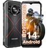 DOOGEE S Cyber 4G Rugged Smartphone (2024), 10800mAh Batteria, 20GB + 256GB, 6.58 FHD+, 50MP AI Fotocamera + 16MP, Android 14 Cellulare Impermeabile, Octa Core, IP68/LED/LOUD Speaker/NFC Rosso