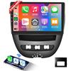 Hodozzy 【2+64G】Hodozzy Carplay Android Autoradio per Toyota Aygo/Peugeot 107/Citroen C1 2005-2014,10.1 Pollice Stereo Auto con Schermo WiFi/GPS/HiFi/RDS/FM/Bluetooth/USB per IOS/Android