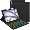 GOOJODOQ Tastiera Custodia per iPad Air 6 Generazione 11 M2 2024, Italiano QWERTY Tastiera Retroilluminata Staccabile e Custodia per iPad Air 6 Generazione 11 / Air 5/ Air 4 Generazione 10.9, Nero