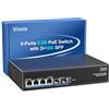 VIMIN Switch PoE VIMIN a 6 Porte 2.5G non Gestito, 4 Porte PoE 2.5GBase-T, 2 Porte 10Gbps SFP, Switch PoE a 4 Porte con Capacità di Commutazione Ethernet di 60 Gbps, Supporto IEEE802.3af/at, 65W