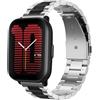 PaceBid 20mm Cinturino per Amazfit Active/Amazfit GTR Mini/GTS 4/GTS 4 Mini, Acciaio Inossidabile in Metallo Regolabile Uomini Donne Cinturini di Ricambio per Amazfit Bip 3/3 Pro Argento&Nero