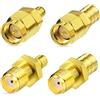 Bingfu Adattatore DAB Auto, Connettore RF da SMB a SMA | Convertitore / Attacco / Riduzione, per Antenna Radio DAB+, Autoradio, Tuner Stereo, 4 kit