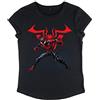 Marvel Spiderman Miles W Symbol Women's Rolled Sleeve T-Shirt, Nero, XL Donna
