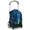 Seven Trolley Scuola Tyre Maxi Ruote, Nero Blu, Multi-Shade Boy, 3 in 1, Triplo Uso, Zaino Con Carrello Sganciabile e Crossover System, Zaino Scuola Viaggio, Bambino Ragazzo