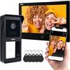 Eura VDP-45A3-2TY VDP-49A3-2TY TUYA Videocitofono WiFi, AHD, RFID, monitor a colori da 7 pollici, doppio filo, nero