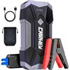 CARHEV Avviatore Batteria Auto 4500A, 12V Avviatore Emergenza per Auto (fino a 8.0L Benzina o 8.0L Diesel), Booster Avviamento Autos con Torcia a LED, Starter Batteria con USB Quick Charge 3.0