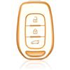 OFF WE GO Custodia Chiave Cover Chiave Guscio Chiavi per Renault Clio Twingo Kangoo Master Megane Kadjar Trafic Captur Scenic Dacia Sandero Coprichiave TPU Telecomando Auto Portachiavi, Oro Bianco