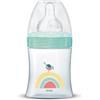 Dodie, Initiation+, Biberon Anticolica, Lagoon / Valentino, Tettarella Rotonda, 3 Fori, Flusso Lento, da 0 a 6 mesi, 150 Ml