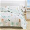 Great Bay Home Key West Quilts - Trapunta trapuntata reversibile per letto matrimoniale, 2 pezzi, con 1 federa, per tutte le stagioni, copriletti da spiaggia, set copriletto in corallo e conchiglie