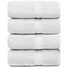 Ariv Collection - Asciugamani da bagno in cotone di bambù, naturale, ultra assorbente ed ecologico, 76,2 x 132,1 cm, colore: bianco