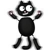 moses. Ed The Cat - Magneti oscillanti per frigorifero, con motivo di gatto, per frigorifero, lavagna bianca, colore: Nero