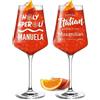 polar-effekt Leonardo Puccini Set di 2 bicchieri aperitivi da 560 ml per Aperol Spritz - Bicchiere con incisione - Regalo per la festa della mamma, la festa del papà e il compleanno - Bicchieri
