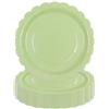 DHAIQC 50 piatti di carta verde salvia, 23 cm, smerlati, per feste, usa e getta, per torte, dessert, cene, compleanni, baby shower, matrimoni, decorazioni per feste (verde salvia, 23 cm)