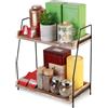 SZZHIYONG Organizzatore di Portaspezie Salvaspazio, Scaffale da Cucina a 2 Ripiani in Legno, Organizzatore Cucinas per Piano Lavoro Cucina Postazione Caffè Bar Casa Ufficio