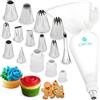 CukkiCakes Set Di Beccucci Professionale (S, M, L, XL) + Sac A Poche Professionali + Adattatori (16 Pz.) - Accessori Pasticceria, punte sac/Decorazione di Torte, Cannoli, Cupcake Made in South Korea