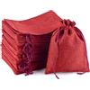 PLECUPE 30 Pezzi Sacchetti Juta Bomboniere, 20 * 30cm Sacchetti Juta con Coulisse, Sacchetti Confetti, Sacchettini Bomboniere, Sacchi di Juta per Feste e Matrimoni (Borgogna)