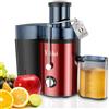 Yikko Centrifuga Frutta e Verdura, 3 Velocità di Regolazione, 800W Estrattore Frutta e Verdura con 75 MM Bocca Larga, Facile da Pulire, Acciaio Inossidabile Senza BPA (Rosso-40)